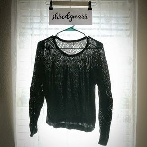 Nordstrom Frenchi Black Geometric Sweater